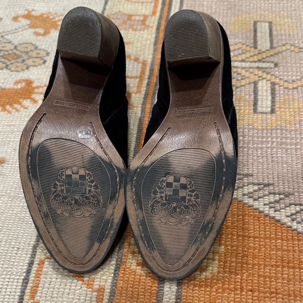 Elegant Black Vince Camuto Suede Ankle Boots - Picture 5 of 5